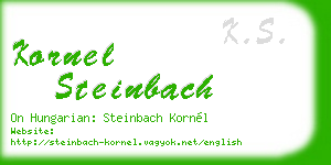 kornel steinbach business card